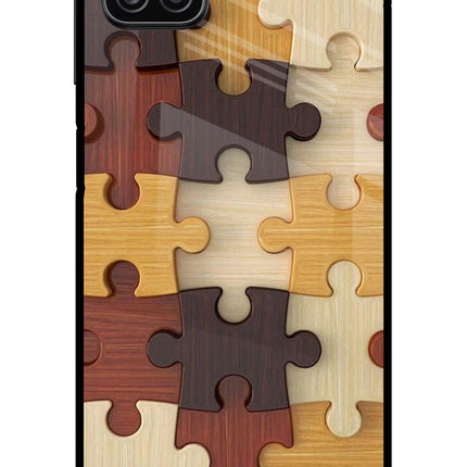 Wooden Puzzle Samsung A12 Metal Case Back Cover by Casekaro