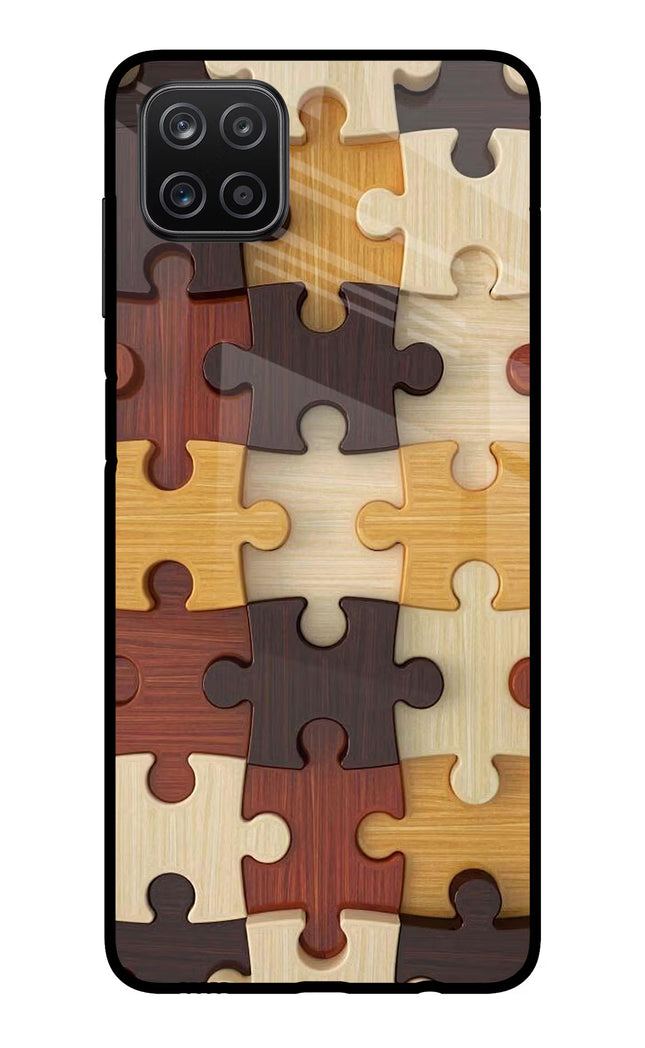 Wooden Puzzle Samsung A12 Metal Case Back Cover by Casekaro