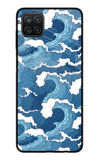 Blue Waves Samsung A12 Metal Case Back Cover by Casekaro