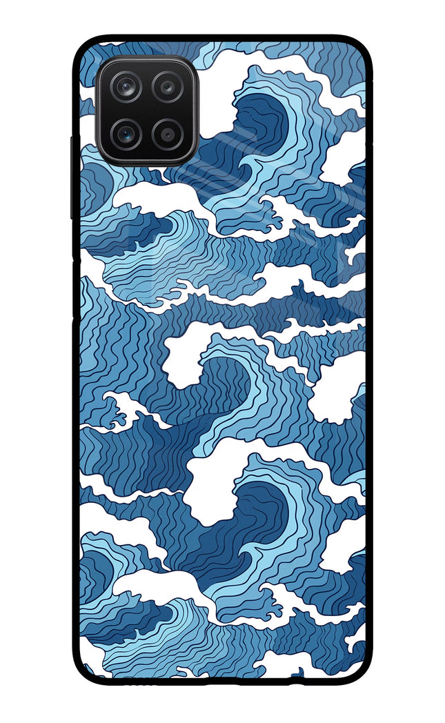 Blue Waves Samsung A12 Metal Case Back Cover by Casekaro