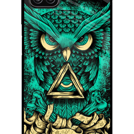 Green Owl Samsung A12 Metal Case Back Cover by Casekaro