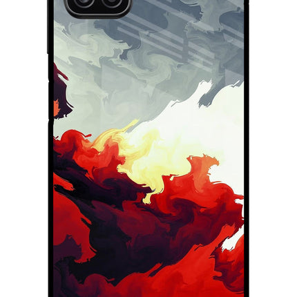 Fire Cloud Samsung A12 Metal Case Back Cover by Casekaro