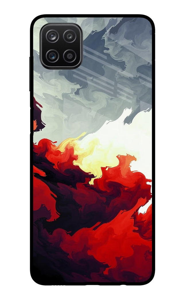Fire Cloud Samsung A12 Metal Case Back Cover by Casekaro