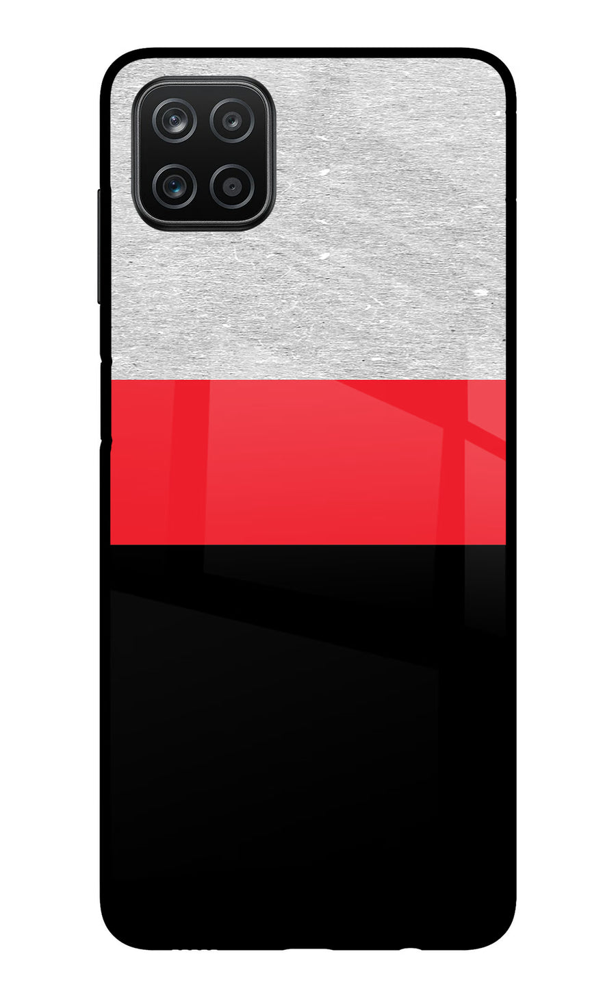Tri Color Pattern Samsung A12 Back Cover, Metal case