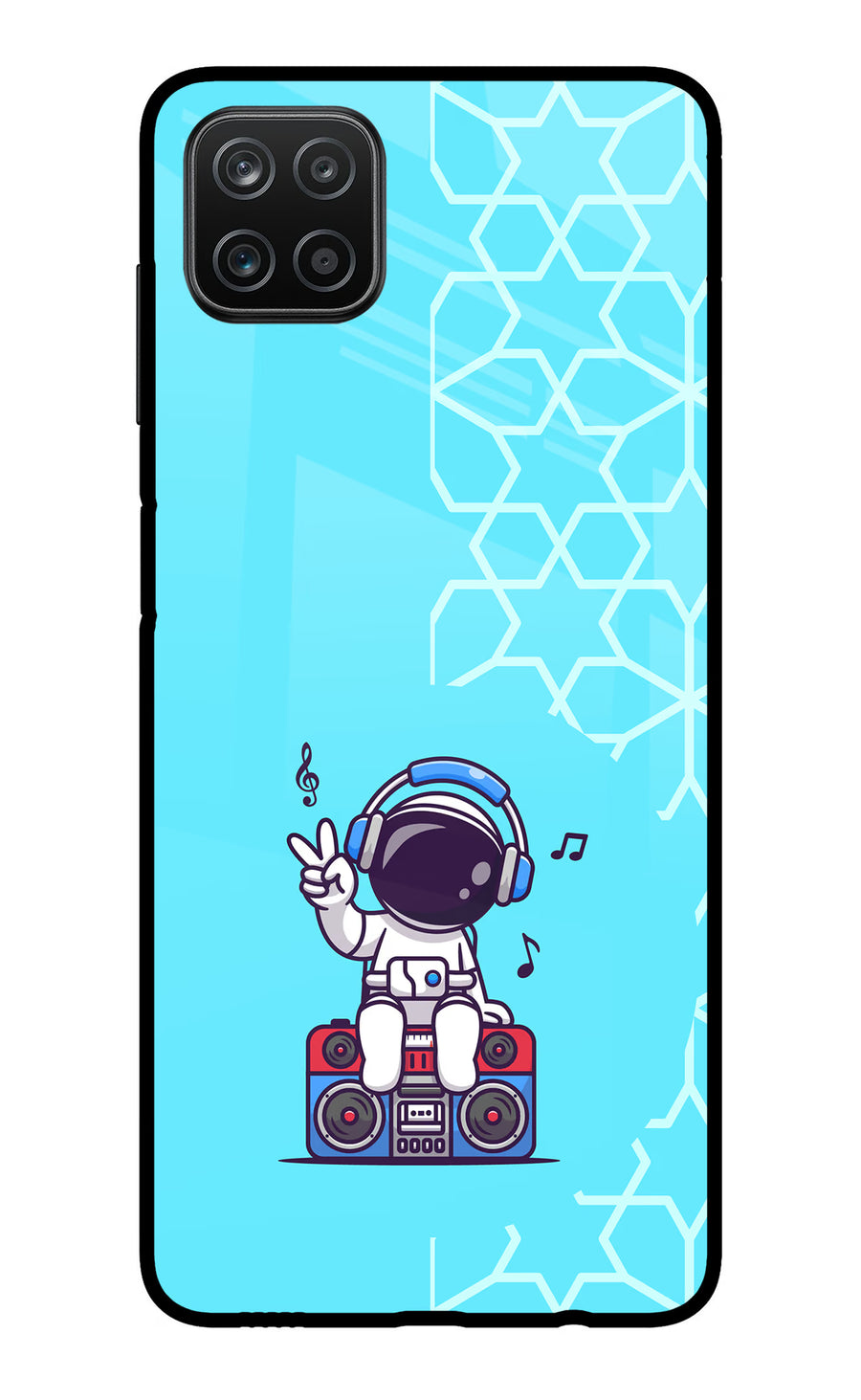 Cute Astronaut Chilling Samsung A12 Back Cover, Metal case