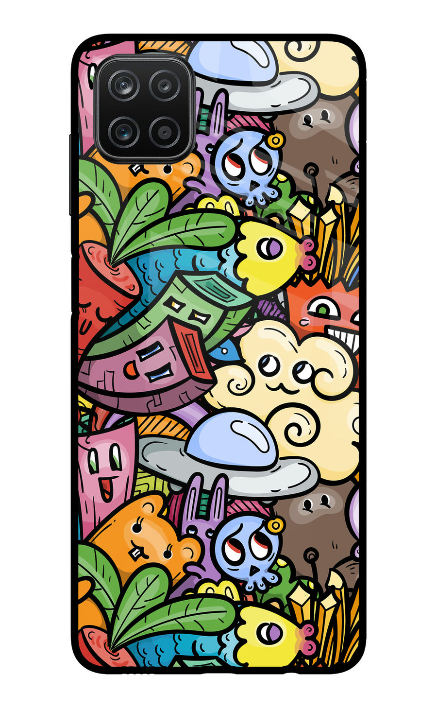 Veggie Doodle Samsung A12 Back Cover, Metal case