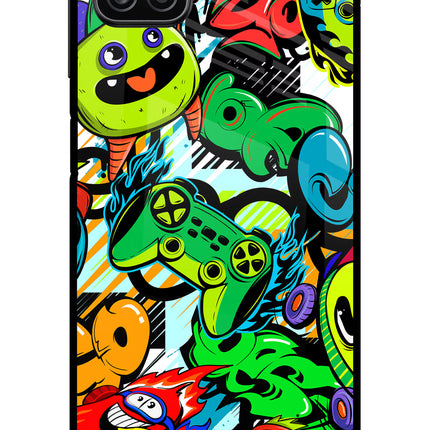 Game Doodle Samsung A12 Metal Case Back Cover by Casekaro