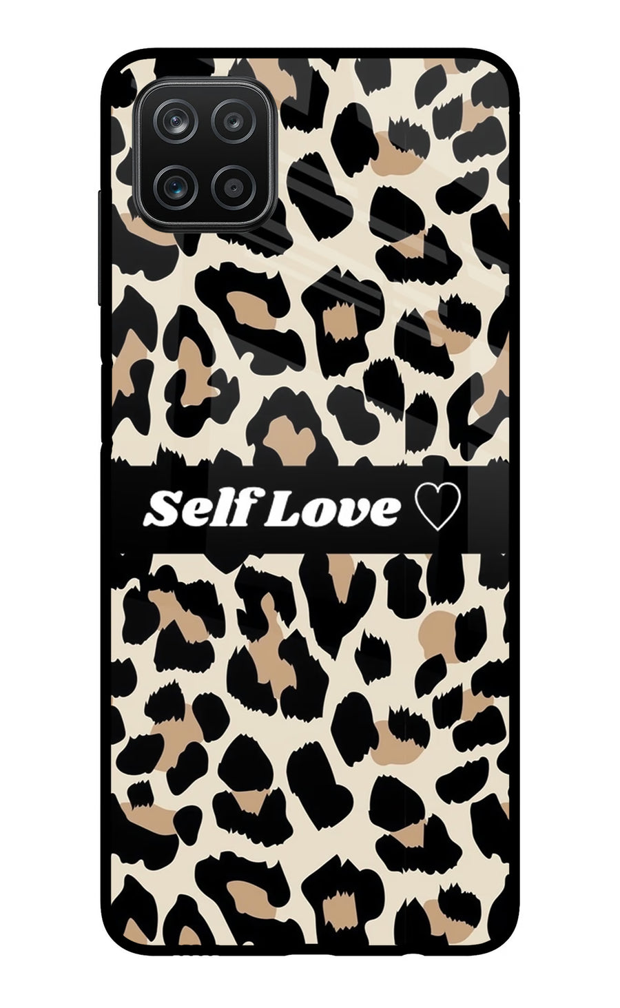 Leopard Print Self Love Samsung A12 Back Cover, Metal case