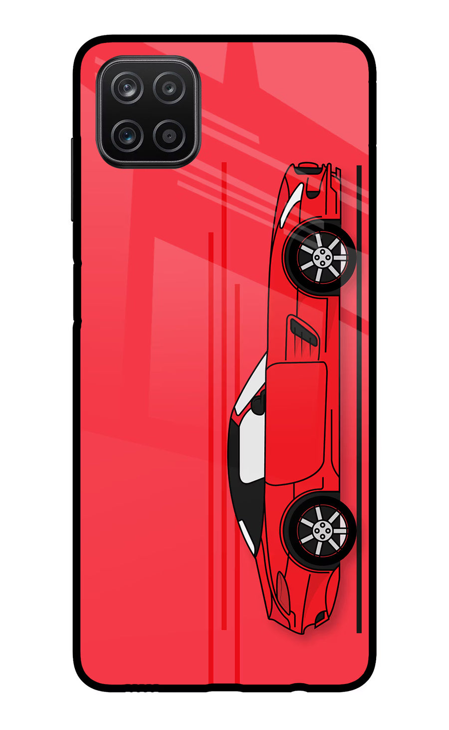 Red Velocity Samsung A12 Back Cover, Metal case
