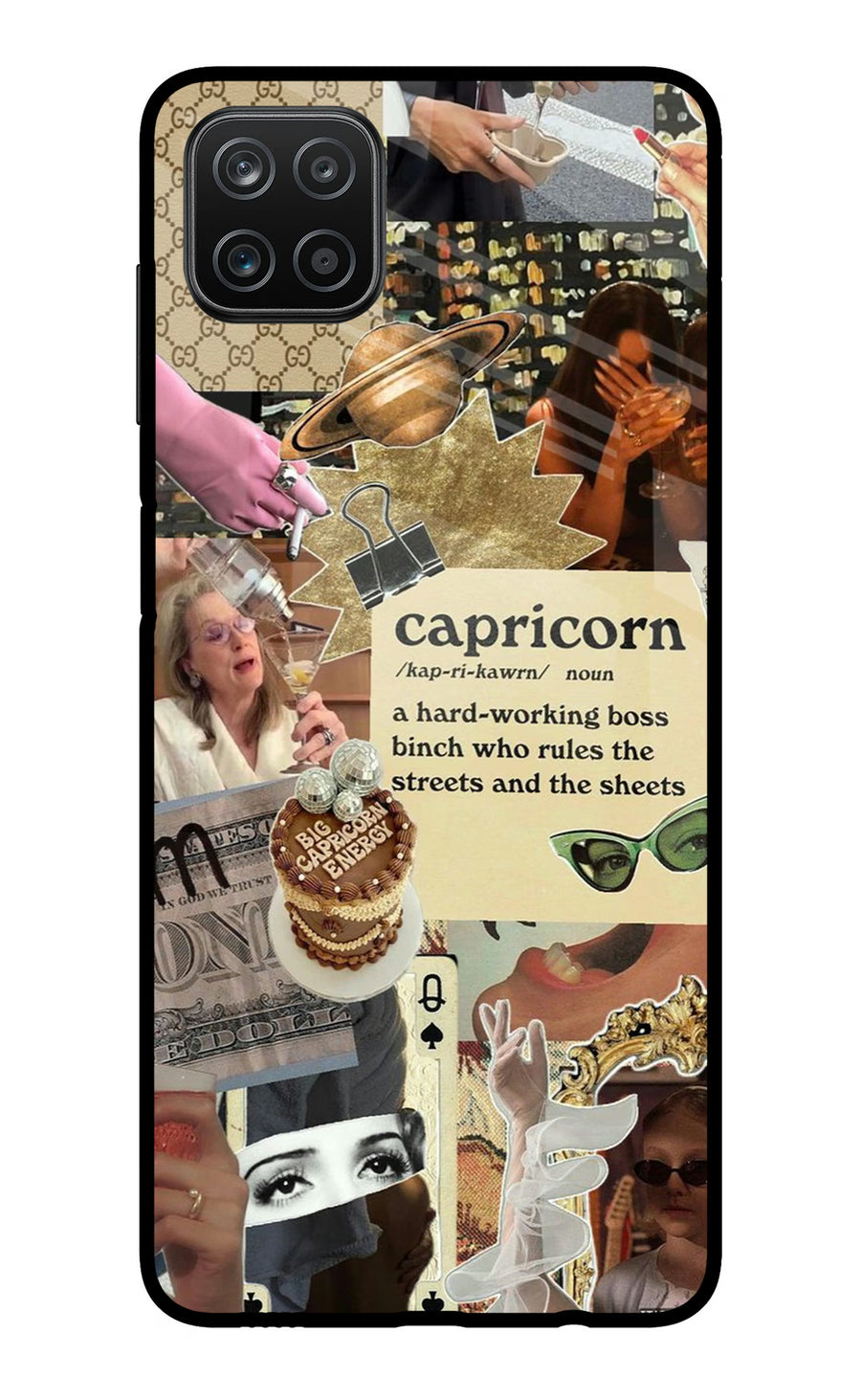 Capricorn Zodiac Samsung A12 Back Cover, Metal case