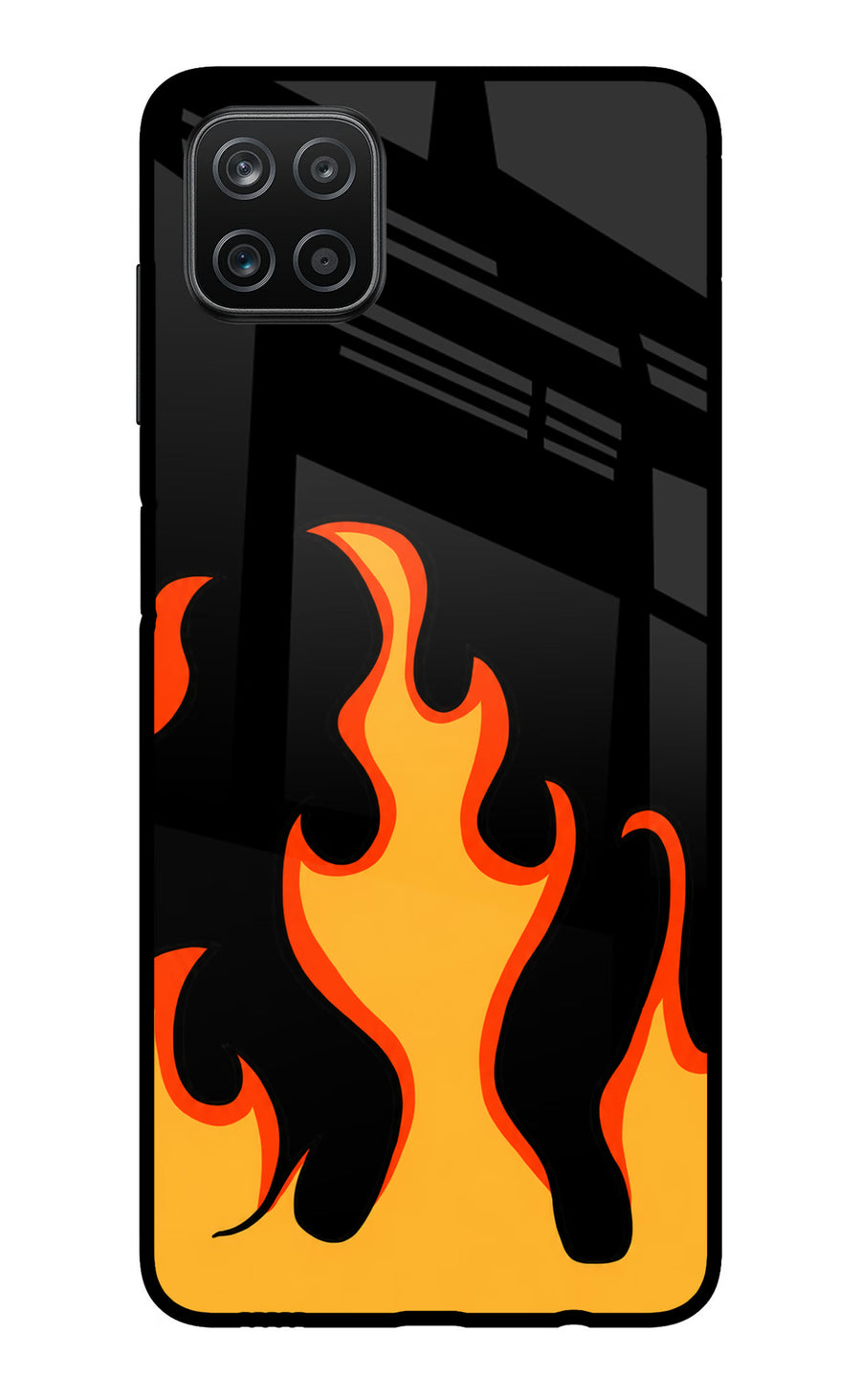 Fired Up – Black Samsung A12 Back Cover, Metal case