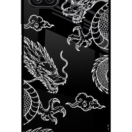 Twin Dragons Samsung A12 Metal Case Back Cover by Casekaro