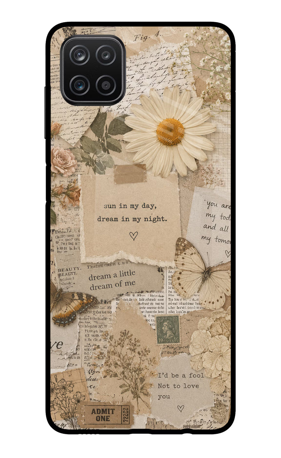 Vintage case Samsung A12 Back Cover, Metal case
