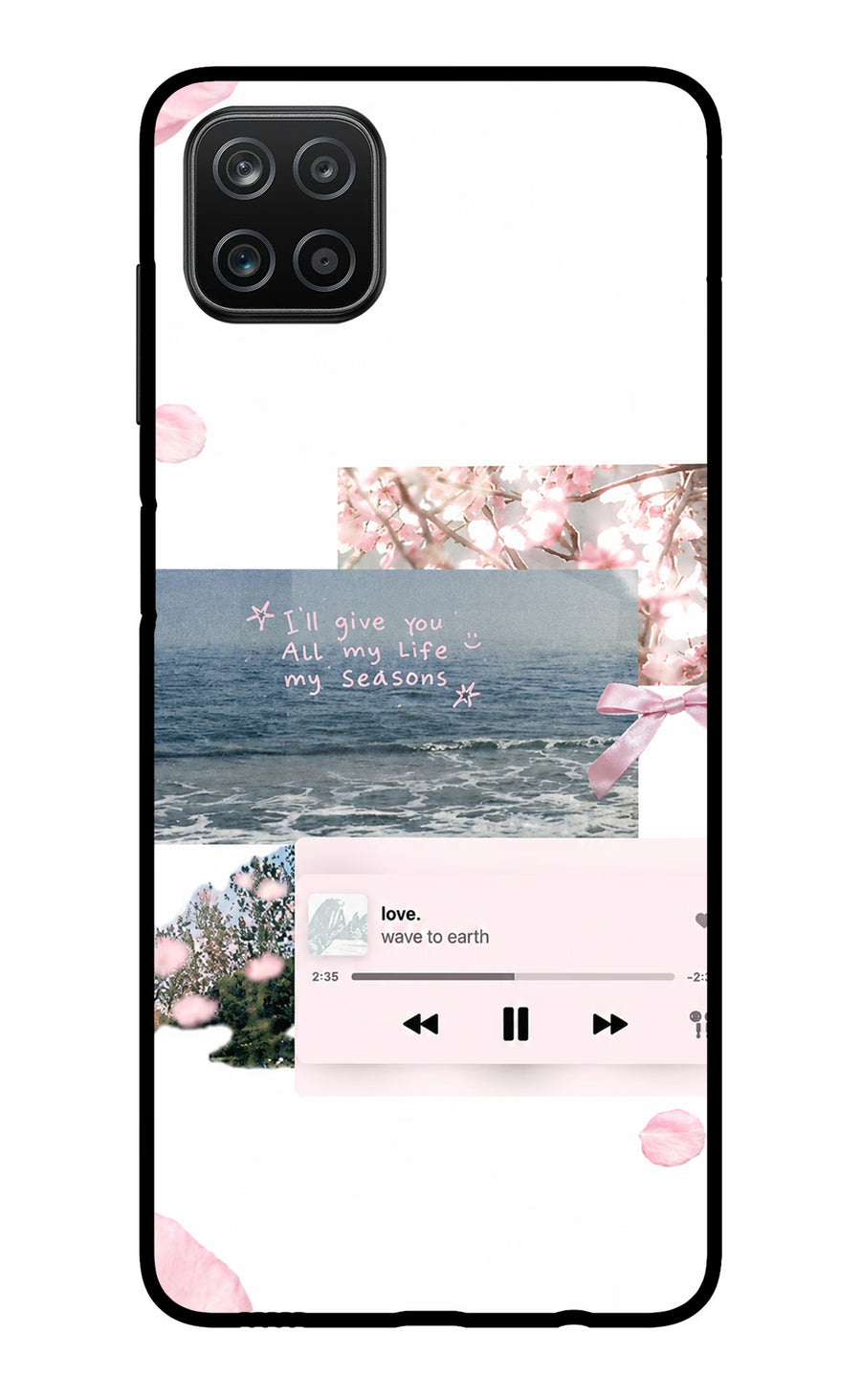 Wave to earth Samsung A12 Back Cover, Metal case
