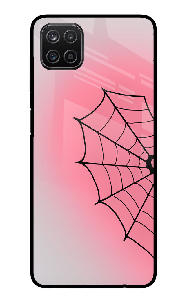 Pink Web Samsung A12 Metal Case Back Cover by Casekaro