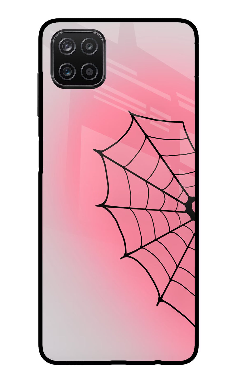 Pink Web Samsung A12 Back Cover, Metal case