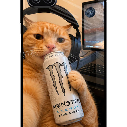 Gamer Cat Energy Samsung A12 Metal Case Back Cover by Casekaro