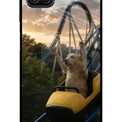 Rollercoaster Dog Samsung A12 Metal Case Back Cover by Casekaro