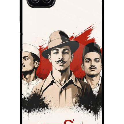 Bhagat Singh Trio Samsung A12 Metal Case Back Cover by Casekaro