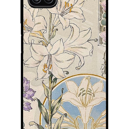 White Lily Samsung A12 Metal Case Back Cover by Casekaro