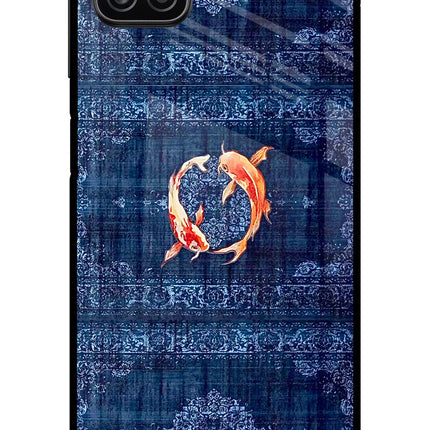 Koi Blue Samsung A12 Metal Case Back Cover by Casekaro