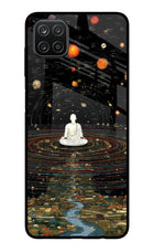 Space Monk Samsung A12 Metal Case Back Cover by Casekaro