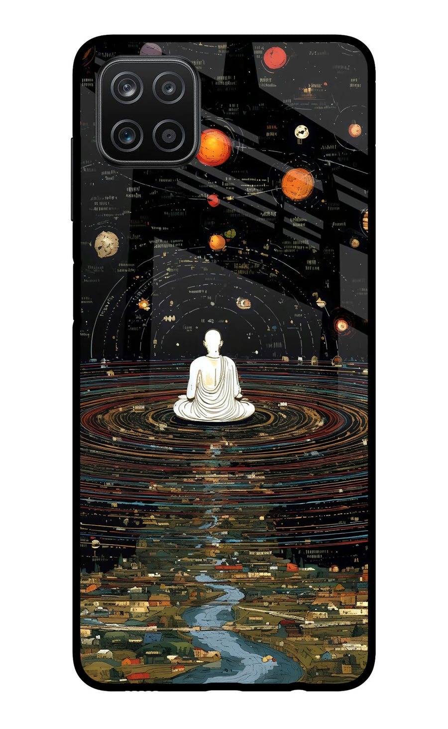 Space Monk Samsung A12 Back Cover, Metal case