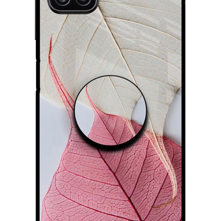 White Pink Leaf Samsung A12 Pop Case by Casekaro