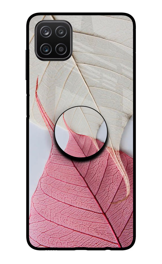 White Pink Leaf Samsung A12 Pop Case by Casekaro