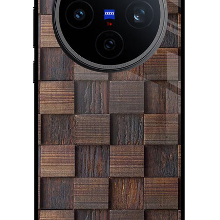 Wooden Cube Design Vivo X200T Metal Case Back Cover by Casekaro