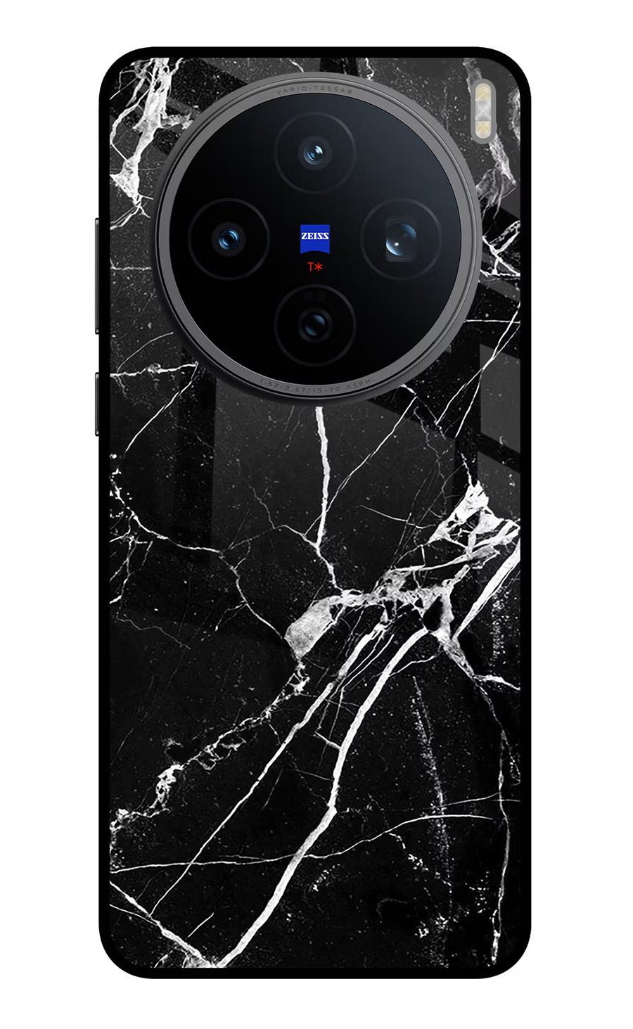 Black Marble Pattern Vivo X200T Back Cover, Metal case