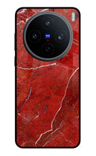 Red Marble Design Vivo X200T Metal Case Back Cover by Casekaro