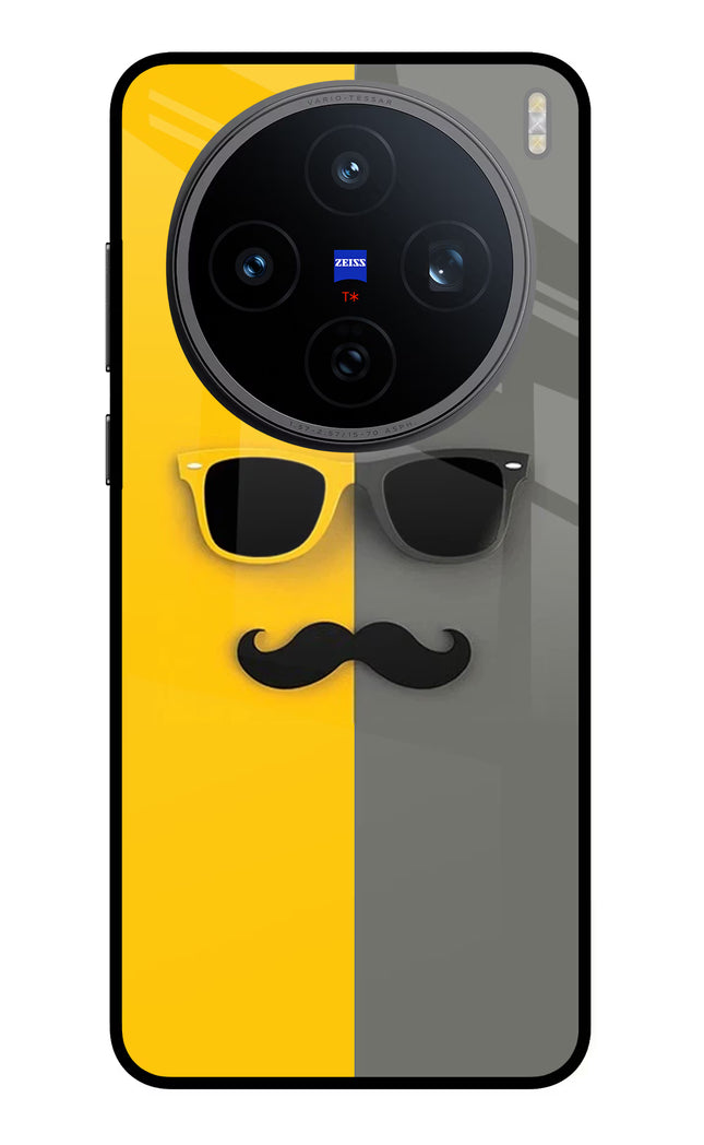 Sunglasses with Mustache Vivo X200T Metal Case Back Cover by Casekaro