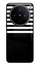 Black and White Print Vivo X200T Metal Case Back Cover by Casekaro