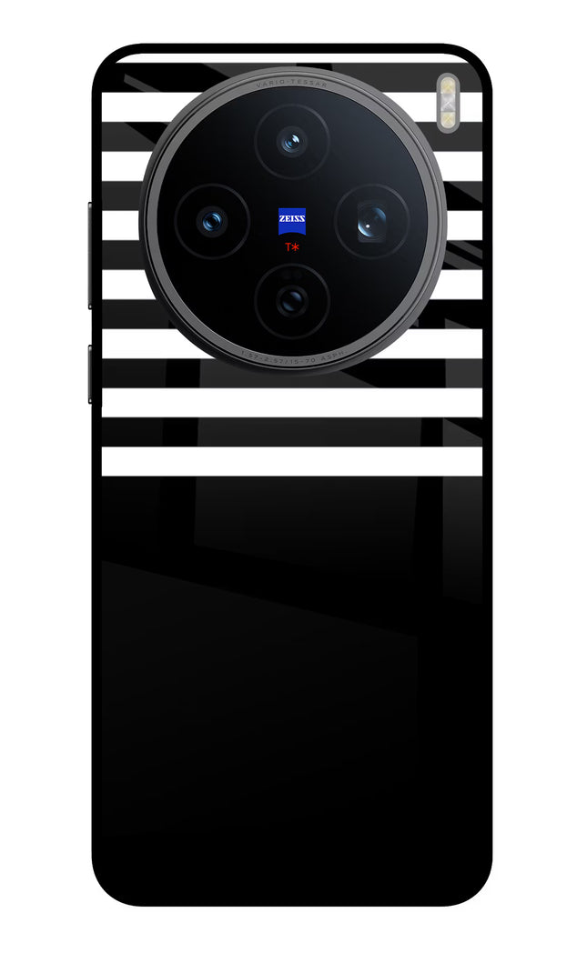 Black and White Print Vivo X200T Metal Case Back Cover by Casekaro