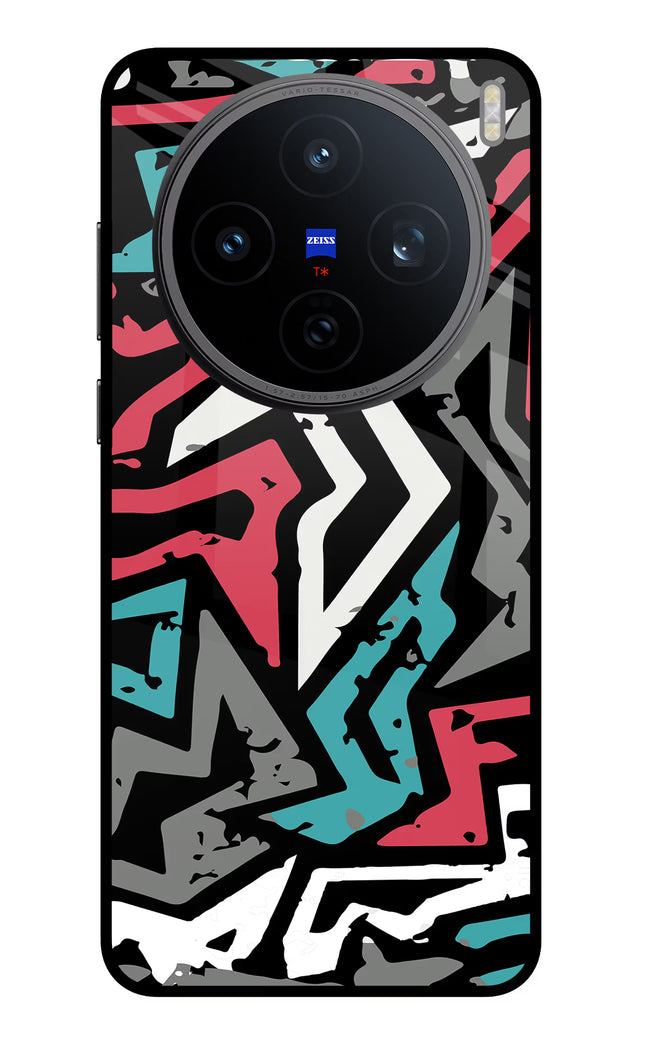Geometric Graffiti Vivo X200T Metal Case Back Cover by Casekaro