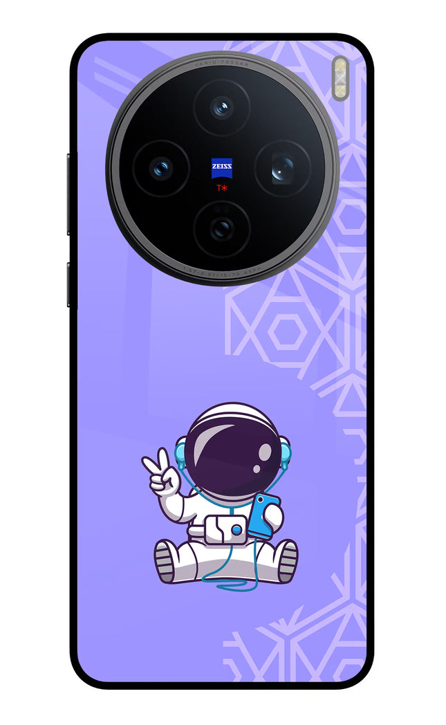 Cute Astronaut Chilling Vivo X200T Metal Case Back Cover by Casekaro