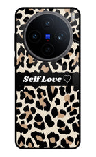 Leopard Print Self Love Vivo X200T Metal Case Back Cover by Casekaro