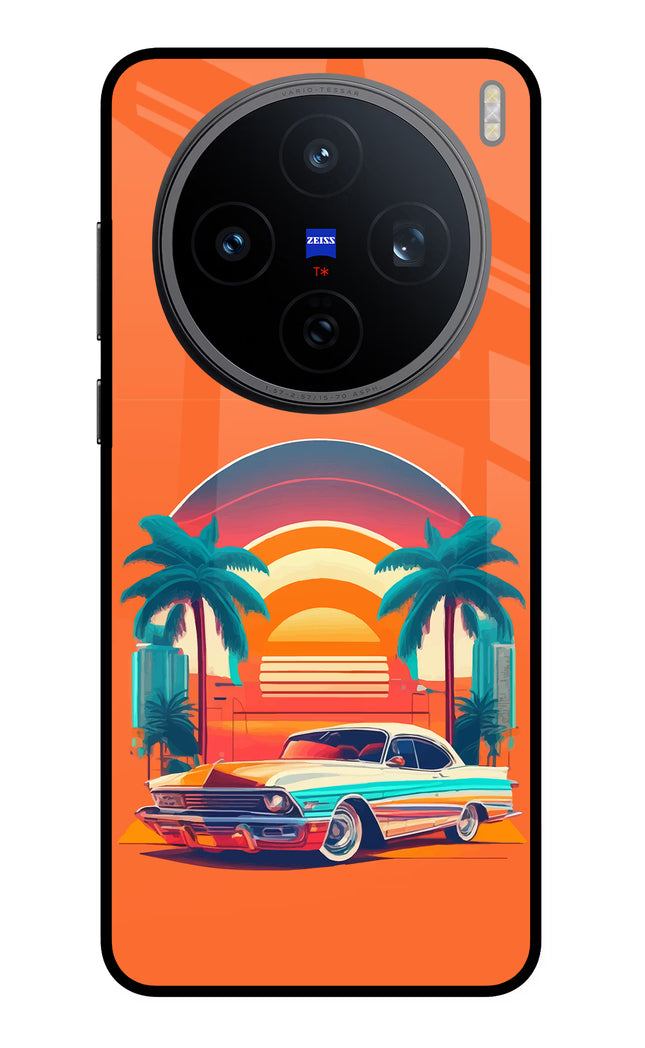 Palm Drive 80s Vivo X200T Metal Case Back Cover by Casekaro