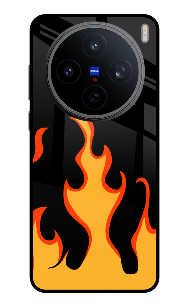 Fired Up – Black Vivo X200T Metal Case Back Cover by Casekaro
