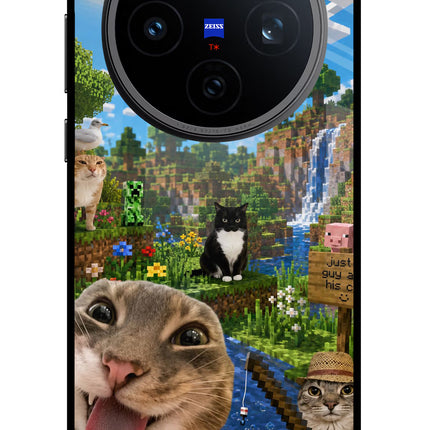 Minecraft Cat Chaos Vivo X200T Metal Case Back Cover by Casekaro