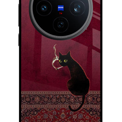 Midnight Cat Vivo X200T Metal Case Back Cover by Casekaro