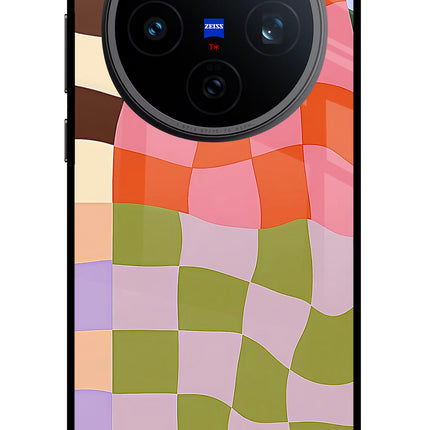 Wavy Grid Vivo X200T Metal Case Back Cover by Casekaro
