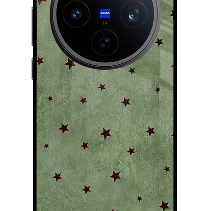 Green Stars Vivo X200T Metal Case Back Cover by Casekaro