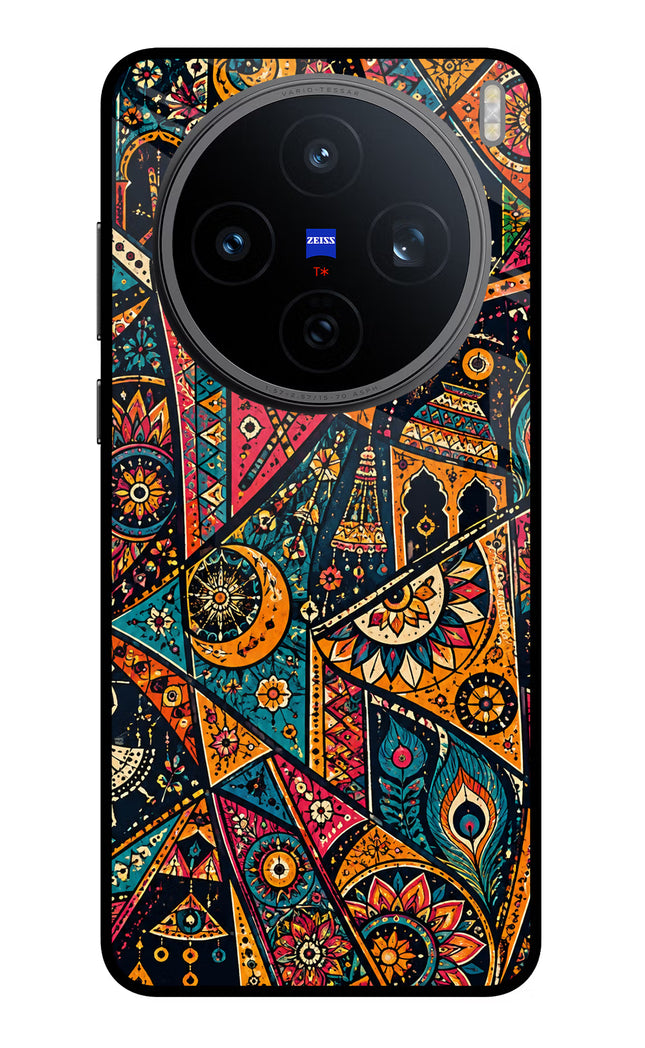 Folk Print Vivo X200T Metal Case Back Cover by Casekaro
