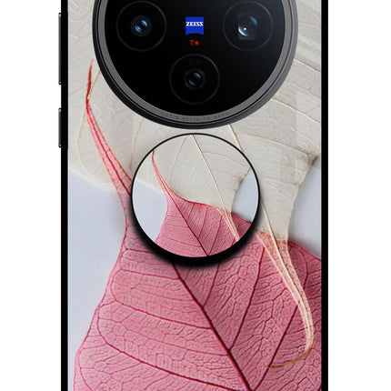 White Pink Leaf Vivo X200T Pop Case by Casekaro