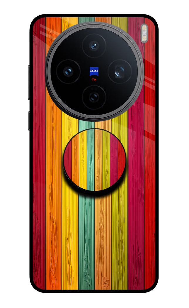 Multicolor Wooden Vivo X200T Pop Case by Casekaro