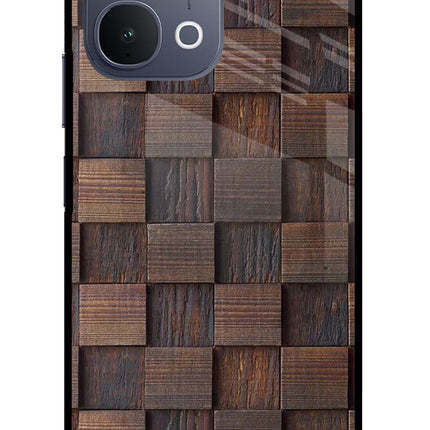 Wooden Cube Design iQOO Z11x 5G Metal Case Back Cover by Casekaro