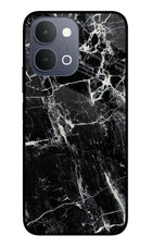 Black Marble Texture iQOO Z11x 5G Metal Case Back Cover by Casekaro