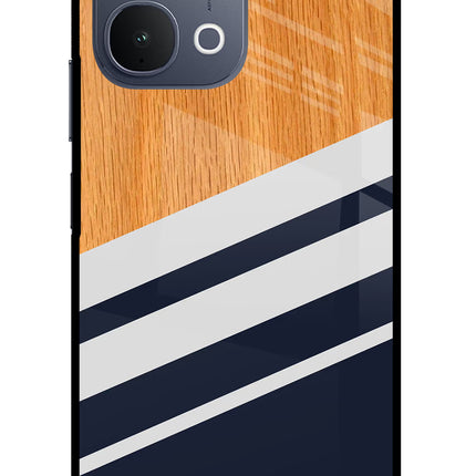 Blue and white wooden iQOO Z11x 5G Metal Case Back Cover by Casekaro